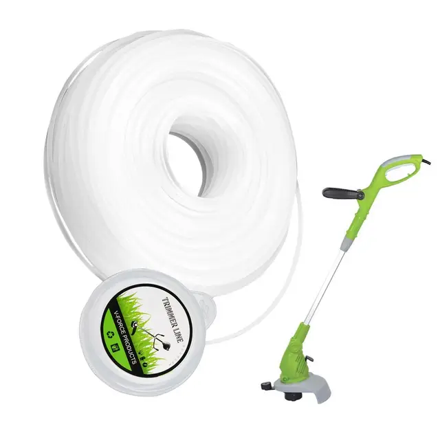 Nylon Mähfaden für Rasentrimmer & Freischneider – 500g Trimmfaden XXL-Spule – Hochverschleißfester Einfädel-Schneidfaden für Motorsensen – Universeller Rasenmäher-Faden Rund & Vierkant