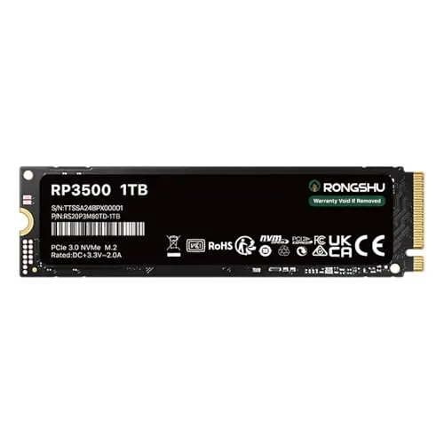 SSD NVMe M.2 PCIe 3.0×4 1To, Lecture Jusqu'à 3 500 Mo/s, Format M.2 2280, Disque Dur Interne TLC NAND 3D avec Cache SLC - Compatible Ordinateurs Portables et PC de Bureau