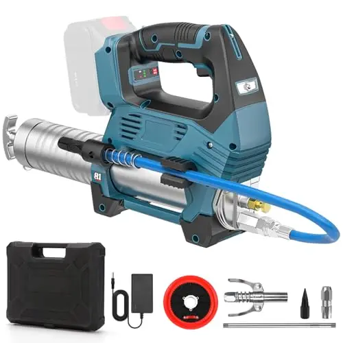 Pistolet à graisse électrique sans fil 12 000 PSI - Compatible avec batterie au lithium Makita 18 V - Pistolet à graisse sans balais - Pour graisse vrac et tube à beurre (sans batterie)