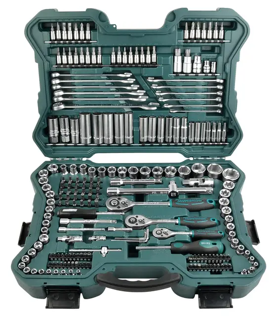 Brüder Mannesmann Jeu de clés à douille M98430 métrique 1/4 (6.3 mm), 3/8 (10 mm), 1/2 (12.5 mm) 215 pièces