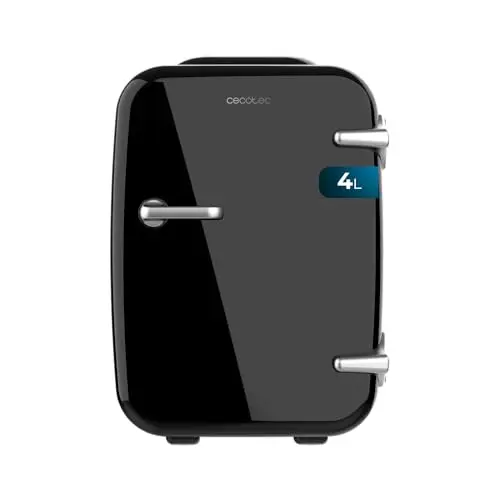 Cecotec Mini Réfrigérateur Bolero MiniCooling 4L Habana Black, Fonctionnement 12V-220V, Compatible avec voitures et caravanes, Fonction de refroidissement et de chauffage, Plage de température 5-65º