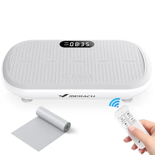 MERACH Plateforme Vibrante Puissante pour L'entraînement et la Mise en Forme, Amplitude de 13 mm, Capacité de Poids de 200 kg, Pédale en Silicone, Haut-Parleur Bluetooth Intégré