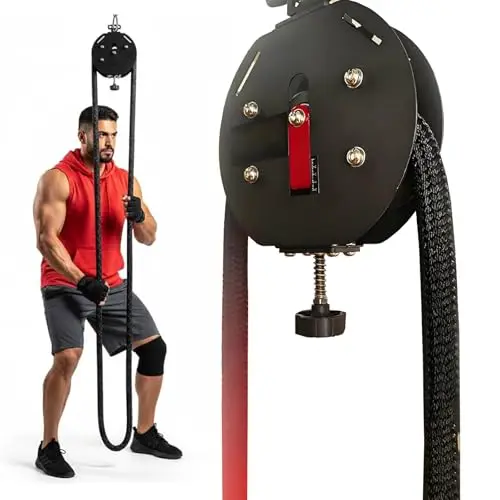 Machine à Corde à Tirer sans Fin pour Salle de Sport à Domicile, Poulie à Résistance Réglable de 5 à 30 kg, Appareil de Musculation pour Le Dos, Les Bras et Les Muscles Abdominaux