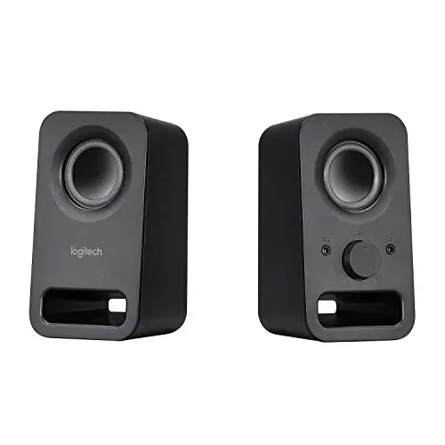 Logitech Z150 Enceinte PC, Son stéréo, 2 Haut-parleurs, Puissance de crête de 6 Watts, entrée 3,5 mm, contrôleur de Haut-Parleur Droit, Prise Casque, Prise Britannique, PC/TV/téléphone Portable, Noir