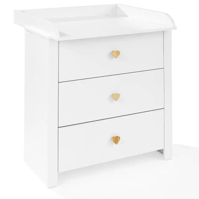 Table a Langer Bebe LITTLE HEART - Commode Chambre Enfant - Compacte Enfant Meuble de Rangement - Commode a Langer Bebe - Réalise Chambre Bebe Complete avec Un Lit - Tables à Langer - Plan à Langer