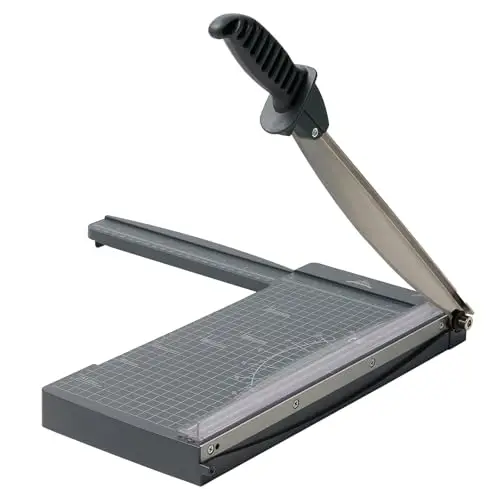 Massicot A4 Outil de Scrapbooking avec Protection de Sécurité et Verrouillage de la Lame Couper Papier et Photo，Coupe Papier à Guillotine Peut Couper jusqu'à 10 Feuilles（Gris foncé）