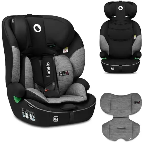 LIONELO Levi i-Size siege auto (76-150 cm) de 9 à 36 kg, (groupe 1 2 3) Harnais de sécurité à 5 points (6 couleurs au choix) protection pour la tête, appui-tête réglable, protection latérale