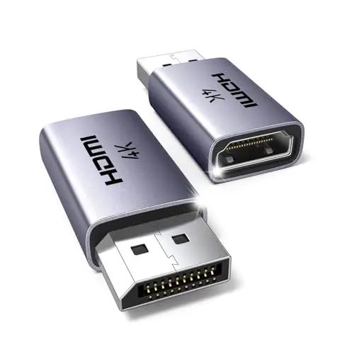 UGREEN Adaptateur DisplayPort vers HDMI 4K 30Hz 2K 60Hz 1080P Unidirectionnel Convertisseur DP Mâle vers HDMI Femelle HDR Arc en Aluminium Compatible avec Laptop HDTV Moniteur Projecteur (2 Pack)