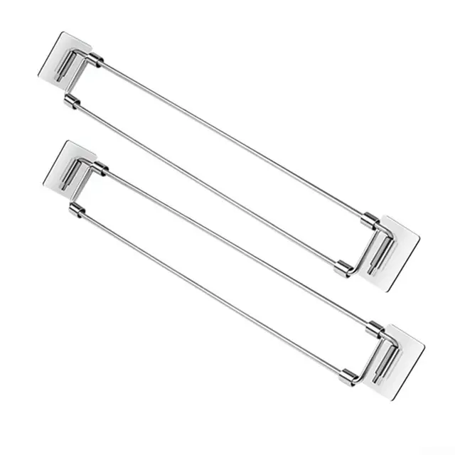 Lot de 2 barres réglables sécurisées en acier inoxydable pour camping-car, remorques, réfrigérateurs, placards, placards 31,8 à 56,6 cm