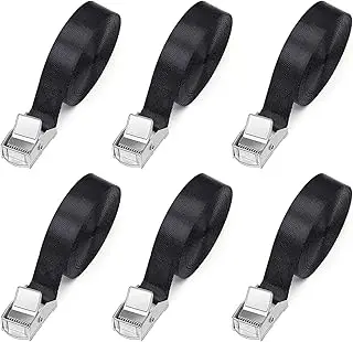 Sangles d'Arrimage 1M, Lot de 6 - Largeur 25MM, Avec Boucle, Charge Maximale 250kg - Pour Moto, Remorque, Porte-vélos