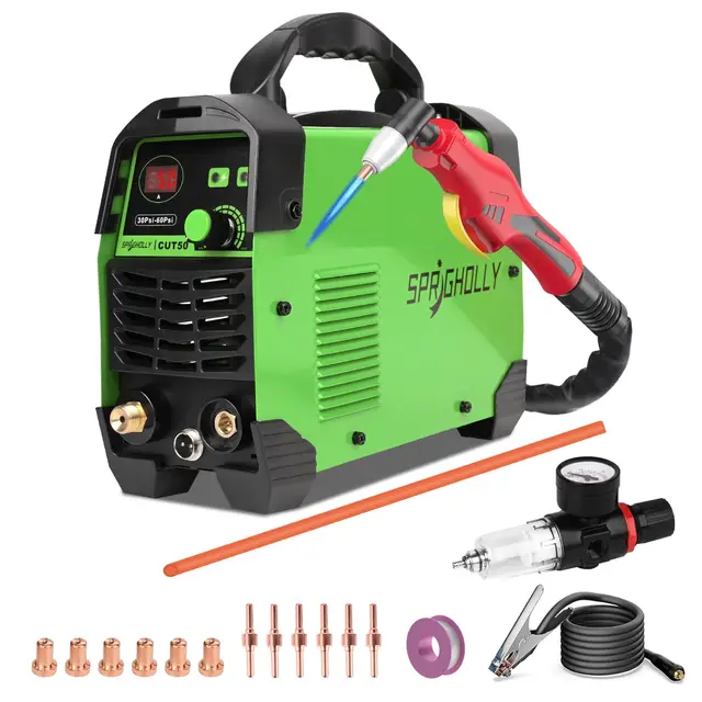 CUT50 Plasmacoupeur à contact 50A 240V IGBT onduleur 16 mm épaisseur de coupe max., 10 mm coupe propre – Puissant pour hobby et usage professionnel