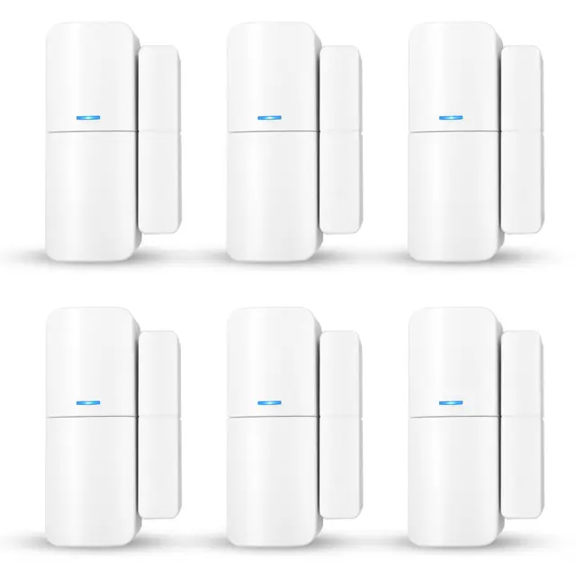 AGSHOME Sensore per Porta e finestra (6 pezzi), richiede connessione AGSHOME hub per sistema di allarme e Smart Home, compatibile Con Smart Life.