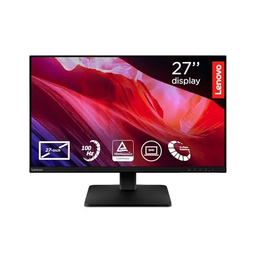 Lenovo L27qe - Écran 27'' QHD (IPS, 100 Hz, 4 ms, HDMI+DP, Cable HDMI) - Noir