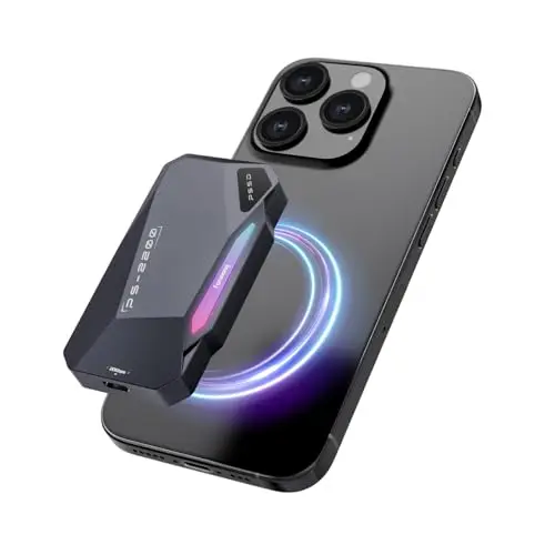 fanxiang 2To SSD Externe Magnétique, Jusqu'à 2050Mo/s, USB 3.2 Gen2 USB-C, SSD Portable avec RGB LEDs, 4K ProRes HDR, Disque Dur Mémoire Externe pour iPhone15/16, Android/PC/Mac-PS2200