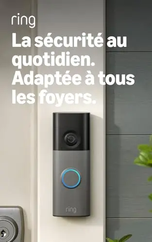 Ring sonnette vidéo sans fil (Battery Video Doorbell) (nouvelle génération) | Sonnette sans fil à installer soi-même | Retinal 2K | Zoom x6 | Batterie intégrée | Essai de 30 jours à l’abonnement Ring