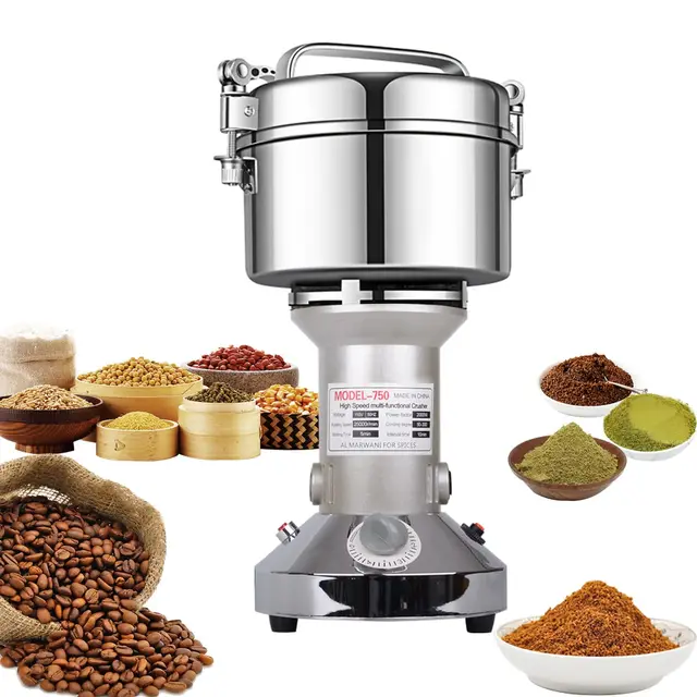 Moulin à grains 750g moulin à farine moulin à epices electrique moulin a cereales et grain haute vitesse 25000 R/min pour broyage rapide contre les surcharges - Moulin à épices, noix, céréale