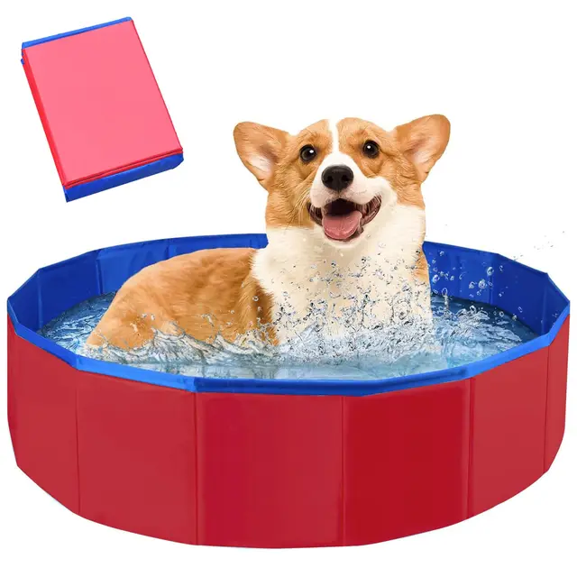 Baignoire et Pataugeoire Pliable,Piscine pour Animaux Petits 50 x 8 cm,Piscine en PVC,Pataugeoire pour Animaux de Compagnie