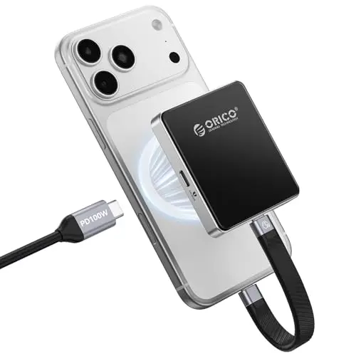 ORICO Boîtier SSD magnétique M.2 NVMe pour iPhone 15/16/17 Pro - 10 Gbps USB-C 3.2 Gen2, 4K ProRes, PD 100 W, SSD 2230/2242 jusqu'à 2 to - AP42P Noir (Diskless)
