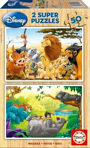 Educa - Disney Animal Friends | Puzzle Bois 2 x 50 pièces | +4 Ans (13144)