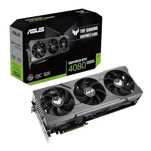 ASUS TUF Gaming NVIDIA GeForce RTX 4080 Super OC Edition – Carte Graphique Gaming (16GB GDDR6X, PCIe 4.0, HDMI 2.1a, DisplayPort 1.4a)