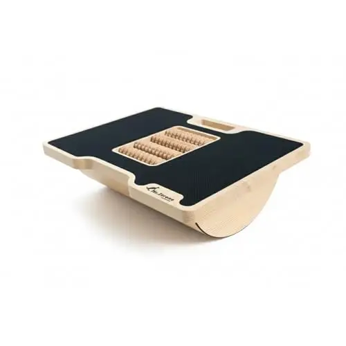 Repose Pied Bureau Ergonomique à Balancement Doux Surface de Massage Réflexologique Bois de Pin Massif Pliable et Portable Design Élégant Idéal pour la Maison et le Bureau