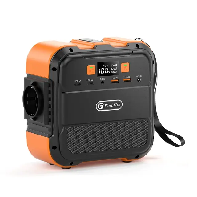 FlashFish Générateur Électrique 98Wh/26400mAh, Station Électrique Portable 120W (crête 240W) avec sortie CA 230V, USB, Type-C charge rapide, Batterie de Secours pour Extérieur, Camping, Jardin,Voyage