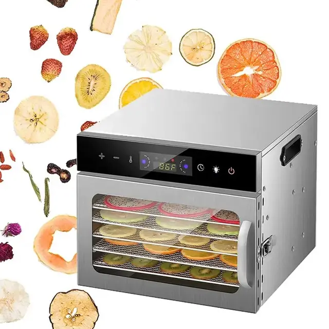 Dörrgerät, elektrischer Lebensmitteltrockner mit LED-Temperaturregelung, automatischer Abschalt-Timer und gleichmäßige Wärmezirkulation, 24-Stunden-Timer – maximale Temperatur 194 °F, für Lebensmittel