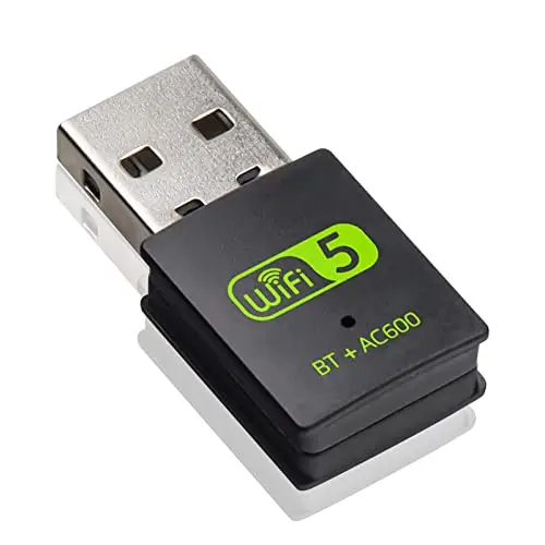 RUIZHI Clé WiFi USB 600 Mbps Adaptateurs Bluetooth 4,2, Dongle 2,4 GHz/5,8 GHz Carte pour Portable PC Windows 11/10/8/8,1/7/XP, Mac 10.9-10,15