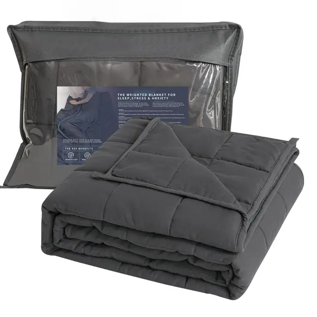 Good Nite Couverture Lestée Couverture Pondérée 125 x 150 cm Plaid Lesté Couverture Lourde avec Perles de Verre Weighted Blanket Gris 4 kg 125 x 150 cm