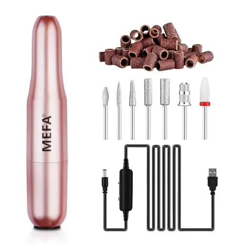 MEFA Ponceuse pour Ongles, 13 PCS Ponceuse pour Ongles Professionnel, 20000 RPM Lime Electrique Ongle, 13 in 1 Nail Drill, Vitesse et Direction Réglables Kit Manucure Pedicure pour Home Salons