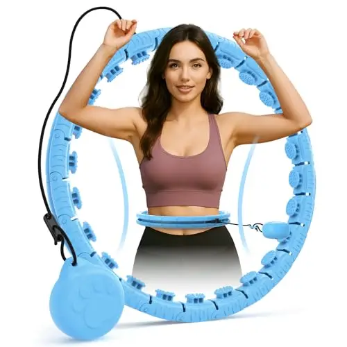 JLoibao Cerceau Hula Hoop Fitness 24 Maillons avec Balle de Gravité