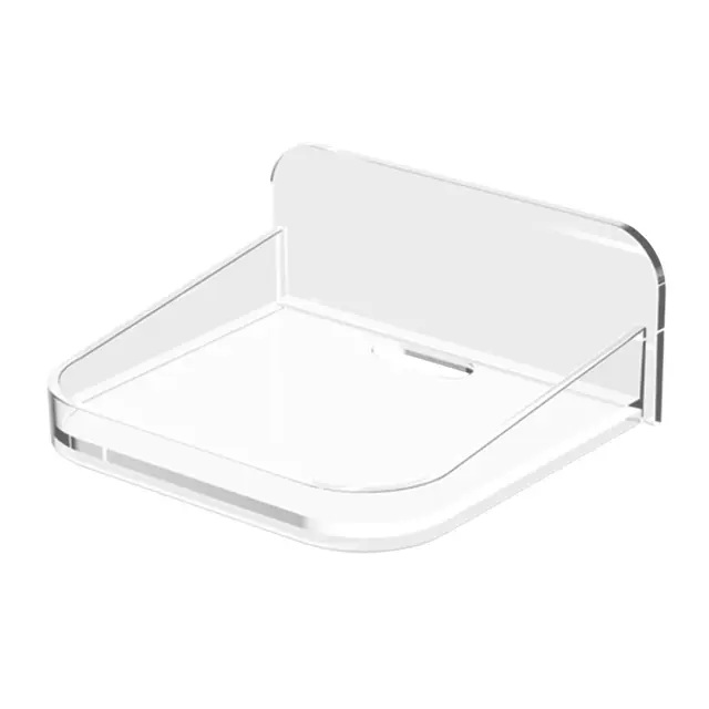 Générique Small Shelf - Mini Floating Display, Smart Home Hub Base, Transparent Sturdy Resin, Non Slip Base Bottom for Stability, Electronic Device Support, Perfect for Interior Bedroom