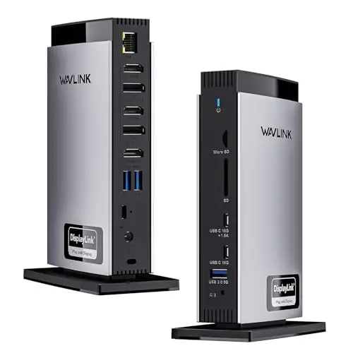 WAVLINK Docking Station pour Ordinateur Portable Displaylink avec 3 HDMI, USB C Dock Triple Display 4K60Hz, 100W Charging for M1 M2 M3 M4 M5 Mac/Windows, 2DP, Ethernet, Compatible avec Le MacBook Neo