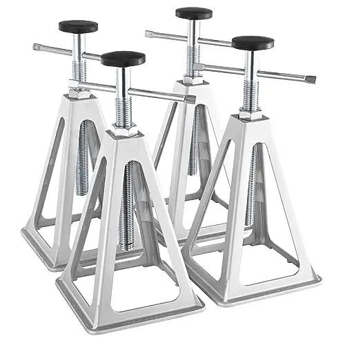 VEVOR Lot de 4 Chandelles de Stabilisation pour Caravane Stabilisateur pour Camping-car Charge 2,72 T Chacun Béquille pour Caravane en Aluminium Hauteur Réglable 280-435 mm pour Mise à Niveau Remorque