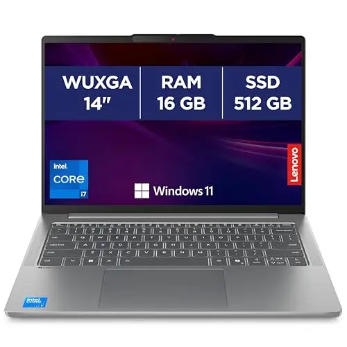 Lenovo IdeaPad Slim 5 14IRH10 - Ordinateur Portable 14'' WUXGA (Intel Core i7-13620H, RAM 16Go, SSD 512Go, Intel UHD Graphics, Windows 11 Home) Clavier AZERTY, Écouteurs et Souris Inclus - Gris