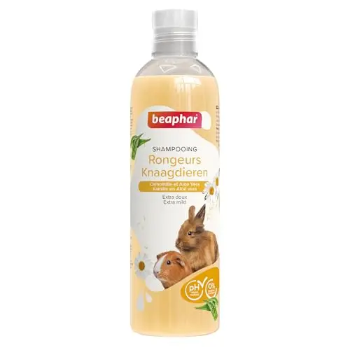 BEAPHAR – Shampooing Essentiel pour Lapin, Cochon d'Inde et Petits Rongeurs – Extra-Doux – Contient Camomille et Aloe Vera – sans parabène ni Silicone – pH Neutre – Produit Vegan – 250 ML
