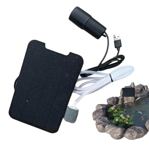 Solar Teichbelüfter & Sauerstoffpumpe – 2-in-1 USB-Hybrid – Flüsterleise Luftpumpe mit 72h Laufzeit für Gartenteich, Aquarium, Angeln & Outdoor