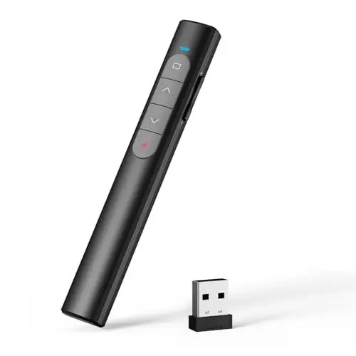 elzle Télécommande de présentation, Clicker de présentation sans Fil, télécommande PowerPoint 2,4 GHz avec récepteur USB, hyperlien & contrôle du Volume pour Mac, PC, Ordinateur Portable