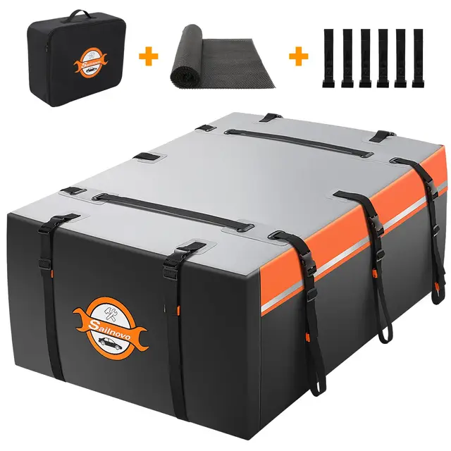 Coffre de Toit de véhicule Sac de Toit Voiture pour Voyage Résistant aux Intempéries 555L 1000D PVC, 10 Sangles Renforcées, Tapis antidérapant, pour Les Voyages et Le Transport des Bagages