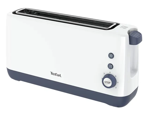 Tefal Grille-pain compact, 1 fente extra-large, 7 niveaux de dorage avec remontée extra-haute, 850W, Blanc, TL302110