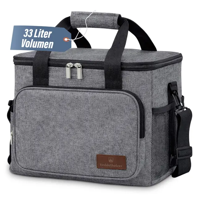 Veddelholzer XXL Sac Isotherme 30 L pour Pique-Nique avec bandoulière, glacière et Lunch Box isolée et Pliable, Sac de Transport pour Pique-Nique, Plage et Camping