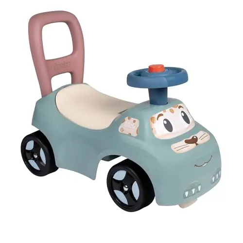 Little Smoby - Porteur Auto - Fonction Trotteur - Volant Directionnel - Coffre à Jouets - A Partir de 10 Mois - Fabrication Française