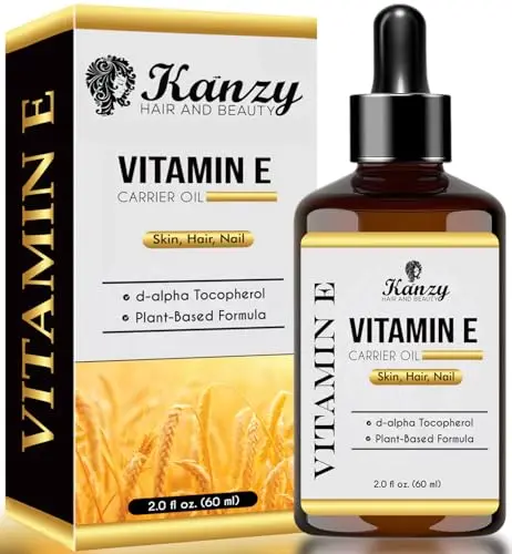 Kanzy Huile de Vitamine E Visage Cosmetique, D-Alpha-Tocophérol 100% Naturelle Vitamine E Huile Pour Cheveux, Visage et Corps, Anti-âge Anti Rides Vitamine E 60ml
