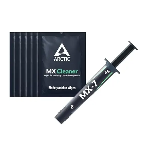 ARCTIC MX-7 (4 g, avec MX-Cleaner) – Pâte Thermique Ultra-performante pour CPU, Consoles, GPU, laptops, processeurs. Conductivité Thermique très élevée, Longue durée, Non Conductrice, Non capacitive