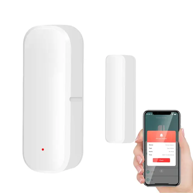 Capteur de porte et fenêtre intelligent WiFi, alarme de détecteur sans fil de porte et fenêtre, capteur de contact de porte et fenêtre pour la sécurité de la maison, compatible avec Alexa, 1 pièce