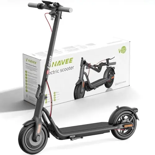 NAVEE V Série Trottinette Electrique Adulte 25-45KM, Moteur 600-800W, TCS, Antivol Intégré, Connectivité Bluetooth, Pneus 10" Tubeless, Sécurité 360°, APP Intelligent