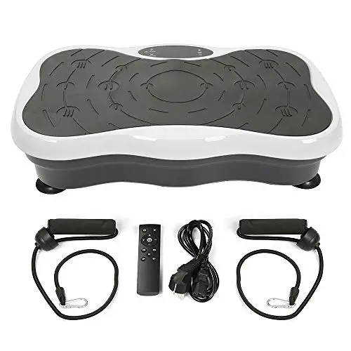 vibrante Fitness vibrationsgerät professionnel avec magnetfeldtherapie zugseil HRP100 Compacteur à plaque vibrante Surface antidérapante en entraînement Écran LED, weiß