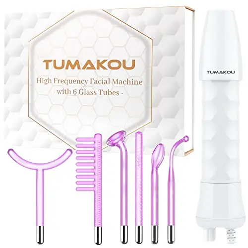 TUMAKOU Appareil Haute Frequence Esthetique Argon 6 en 1 - Appareil Haute Fréquence Visage pour l'acné, les Rides, le Raffermissement de la Peau- Soins pour le Visage