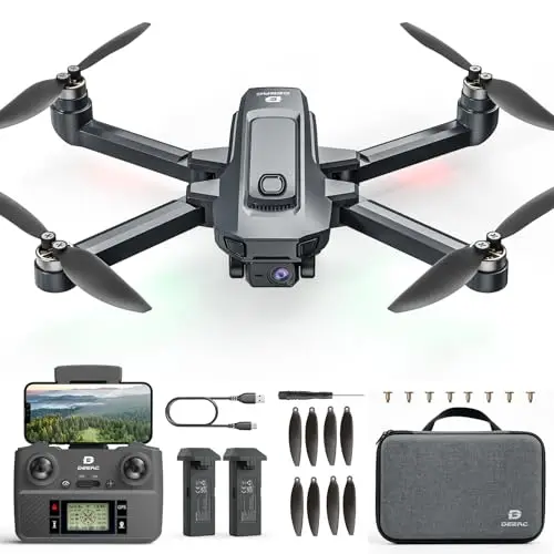 DEERC D35 Drone with 8K Camera pour Adultes, Quadricoptère RC Pliable avec Retour Automatique GPS, Moteur Sans Balais, Suivez-moi, vol Circulaire, Maintien de I'altitude, Vol de 40 Minutes