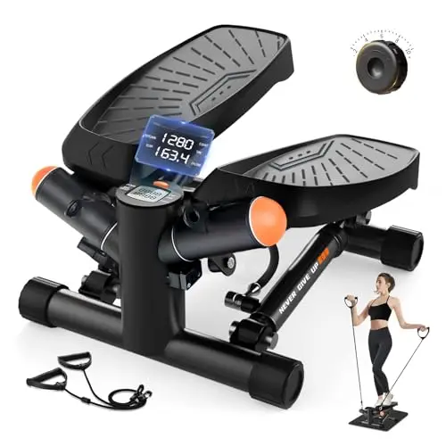 Mini Stepper pour la Maison avec Power Ropes Stepper Fitness Up Down Swing avec écran Intelligent pour la Maison, Home Trainer 150 kg